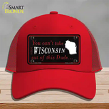 Wisconsin Dude Novelty License Plate Hat Mesh / Red