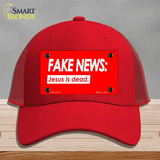 Fake News Jesus Is Dead Novelty License Plate Hat Mesh / Red