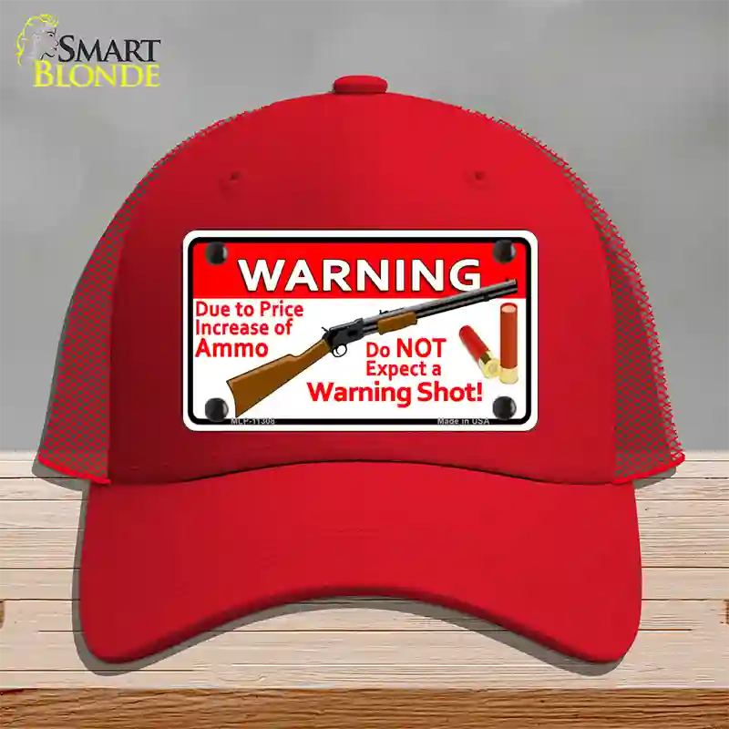 Do Not Expect A Warning Shot Novelty License Plate Hat Mesh / Red