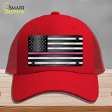 Thin Pink Line Novelty License Plate Hat Mesh / Red