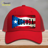 Aguada Puerto Rico Flag Novelty License Plate Hat Mesh / Red