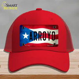 Arroyo Puerto Rico Flag Novelty License Plate Hat Mesh / Red