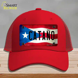 Catano Puerto Rico Flag Novelty License Plate Hat Mesh / Red