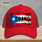 Coamo Puerto Rico Flag Novelty License Plate Hat Mesh / Red