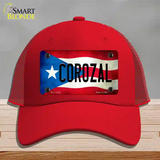 Corozal Puerto Rico Flag Novelty License Plate Hat Mesh / Red