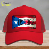 Las Piedras Puerto Rico Flag Novelty License Plate Hat Mesh / Red