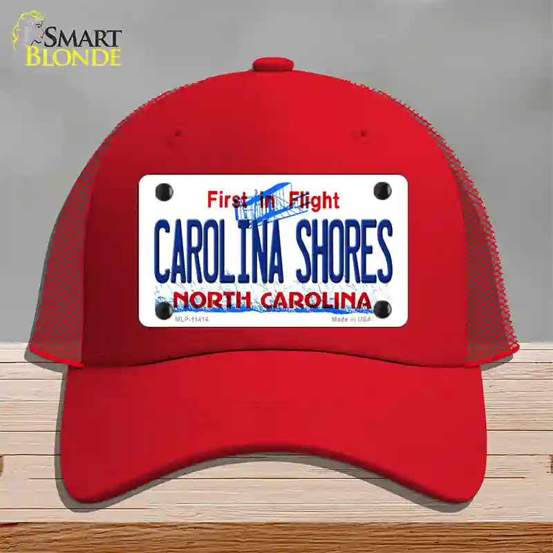 Carolina Shores North Carolina Novelty License Plate Hat Mesh / Red