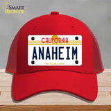 Anaheim California Novelty License Plate Hat Mesh / Red