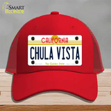 Chula Vista California Novelty License Plate Hat Mesh / Red