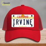 Irvine California Novelty License Plate Hat Mesh / Red