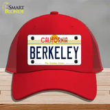 Berkeley California Novelty License Plate Hat Mesh / Red