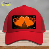 Hearts Over Roses In Orange Novelty License Plate Hat Mesh / Red