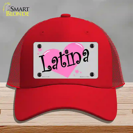 Latina Novelty License Plate Hat Mesh / Red