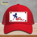 American Mud Flap Girl Novelty License Plate Hat Mesh / Red