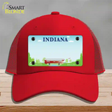 Indiana Recycle State Blank Novelty License Plate Hat Mesh / Red