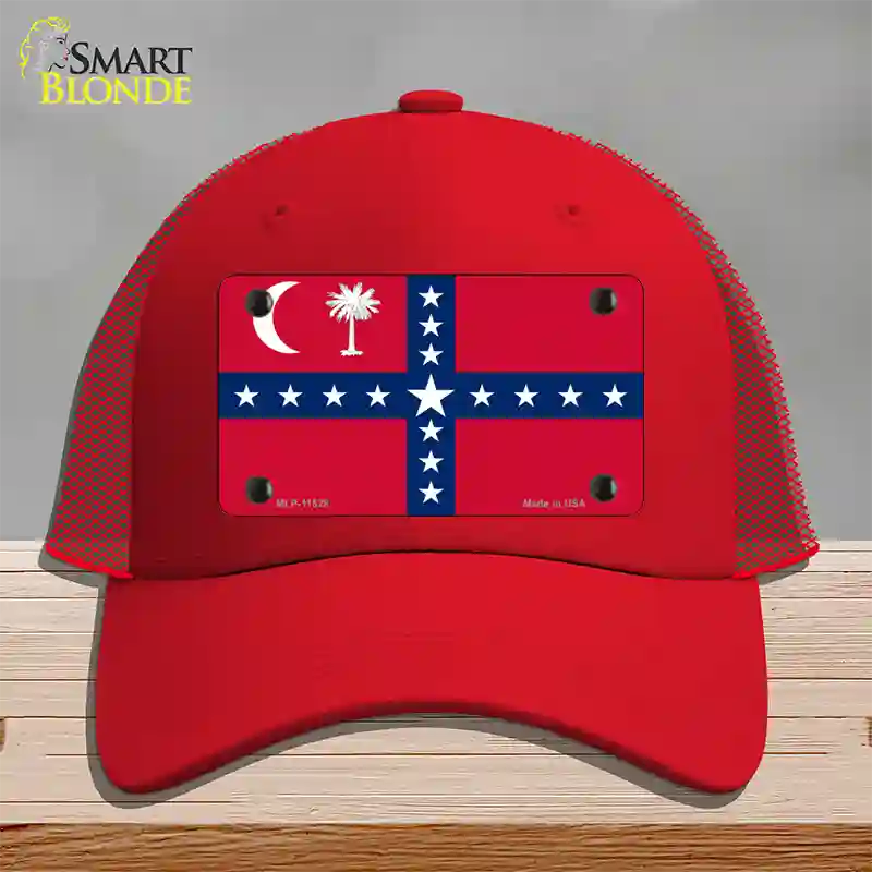 South Carolina Sovereignty Flag Novelty License Plate Hat Mesh / Red