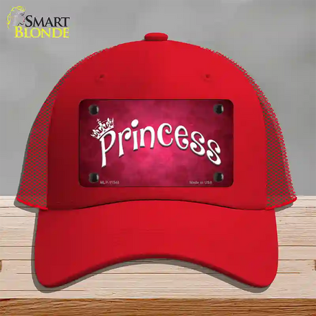 Princess Novelty License Plate Hat Mesh / Red