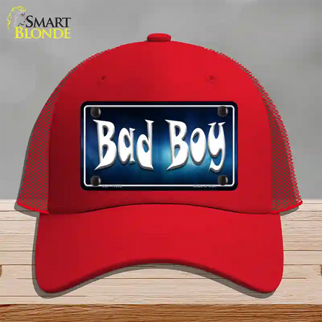 Bad Boy Novelty License Plate Hat Mesh / Red