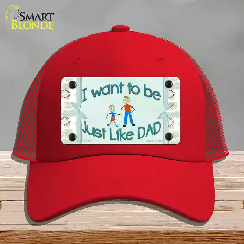 Just Like Dad Novelty License Plate Hat Mesh / Red