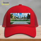 Indiana Sunny Park State Novelty License Plate Hat Mesh / Red