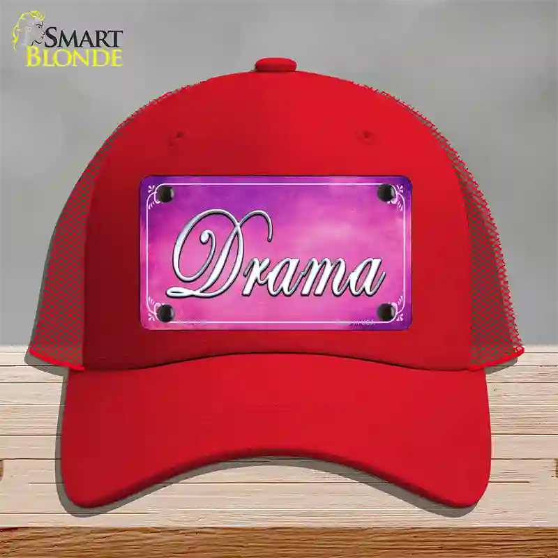 Drama Novelty License Plate Hat Mesh / Red