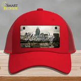 Kentucky City Skyline State Novelty License Plate Hat Mesh / Red