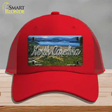 North Carolina Dam State Novelty License Plate Hat Mesh / Red