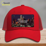 Texas City Lights Novelty License Plate Hat Mesh / Red