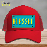 Blessed Novelty License Plate Hat Mesh / Red