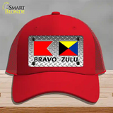 Bravo Zulu Novelty License Plate Hat Mesh / Red