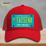 Taosena Teal New Mexico Novelty License Plate Hat Mesh / Red