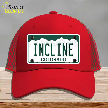 Incline Colorado Novelty License Plate Hat Mesh / Red