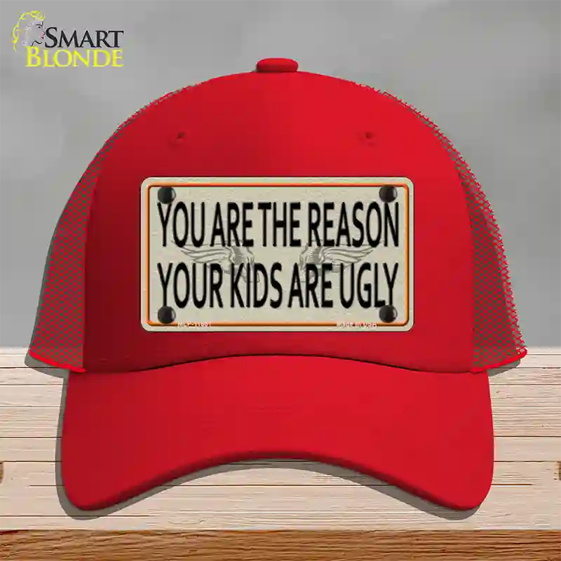 You Are The Reason Novelty License Plate Hat Mesh / Red