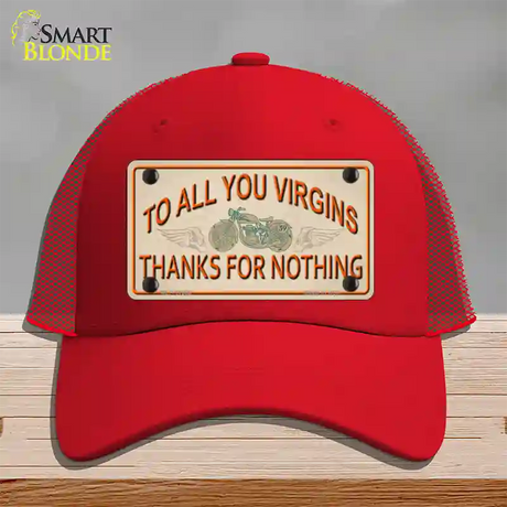 To All You Virgins Novelty License Plate Hat Mesh / Red