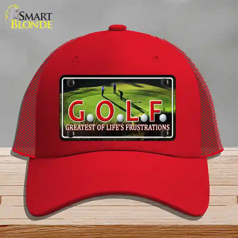 GOLF Novelty License Plate Hat Mesh / Red