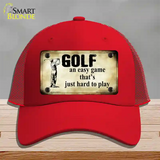 Golf An Easy Game Novelty License Plate Hat Mesh / Red