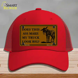 Does This Ass Novelty License Plate Hat Mesh / Red