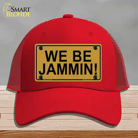 We Be Jammin Novelty License Plate Hat Mesh / Red