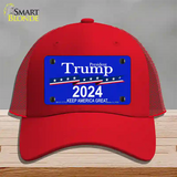 President Trump 2024 Novelty License Plate Hat Mesh / Red