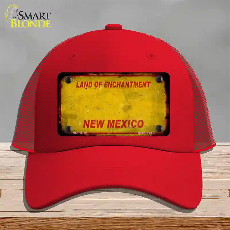 New Mexico Rusty Blank Novelty License Plate Hat Mesh / Red