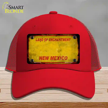 New Mexico Rusty Blank Novelty License Plate Hat Mesh / Red