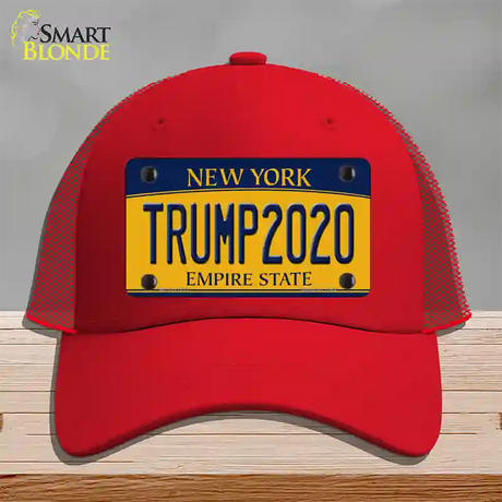 Trump 2020 New York Novelty License Plate Hat Mesh / Red