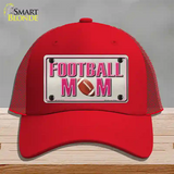 Football Mom Novelty License Plate Hat Mesh / Red