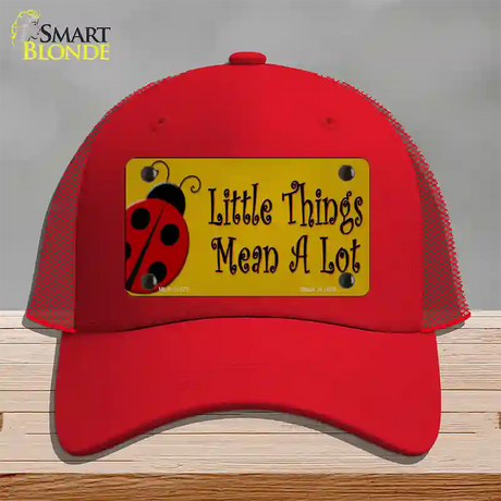 Little Things Mean A Lot Novelty License Plate Hat Mesh / Red