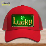 Lucky Irish Novelty License Plate Hat Mesh / Red