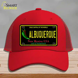 Albuquerque New Mexico Black State Novelty License Plate Hat Mesh / Red