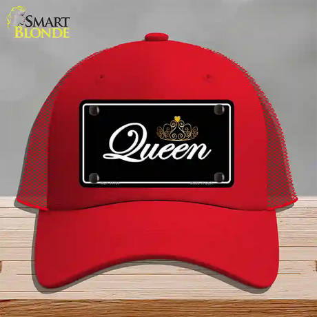 Queen Novelty License Plate Hat Mesh / Red