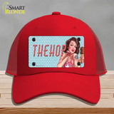 The Hop Vintage Pinup Novelty License Plate Hat Mesh / Red