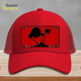 Island Palms Novelty License Plate Hat Mesh / Red