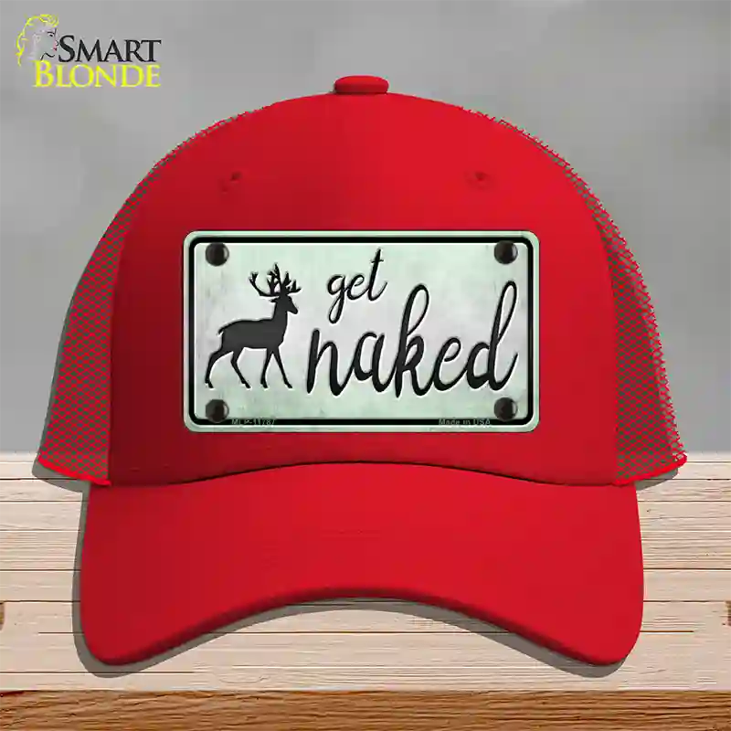 Get Naked Novelty License Plate Hat Mesh / Red